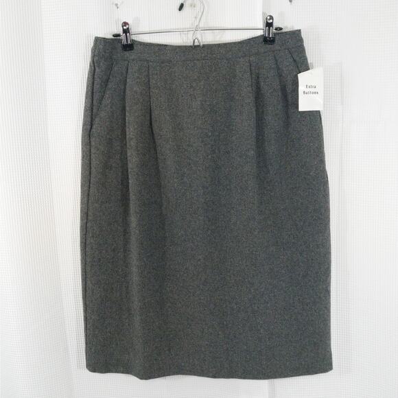 NWT! MARK REED! CHARCOAL GRAY 100% FINE WOOL, CLASSICALLY LINED SKIRT! SZ 14 - Picture 2 of 9